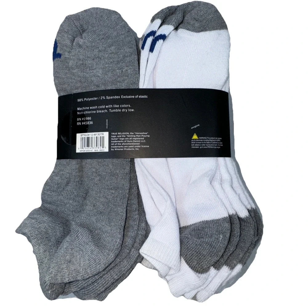 True‎ Religion Men 12 Pack Half Cushion Low Cut Socks Shoe 8-12.5 Sock 10-13 NEW